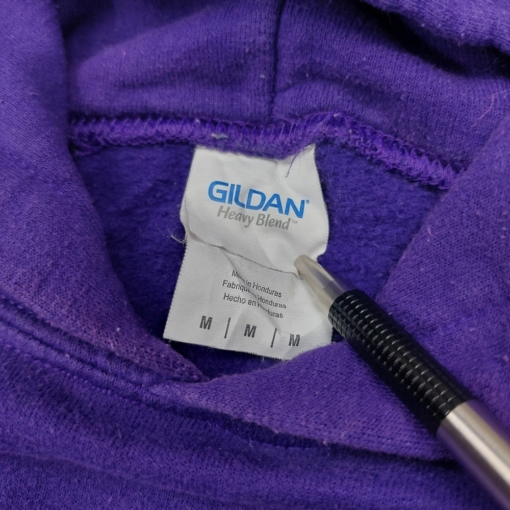 GILDAN UNISEX PURPLE GILMER HIGH SCHOOL TRACK AND FIELD PULLOVER HOODIE SZ M - Picture 5 of 10